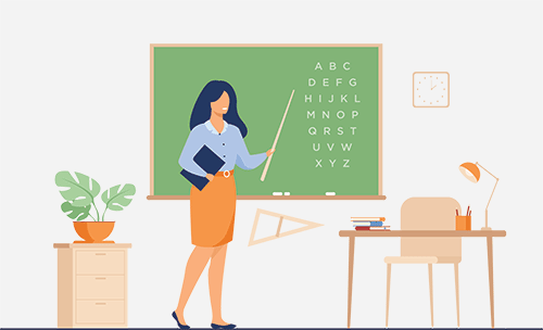 Teacher in classroom